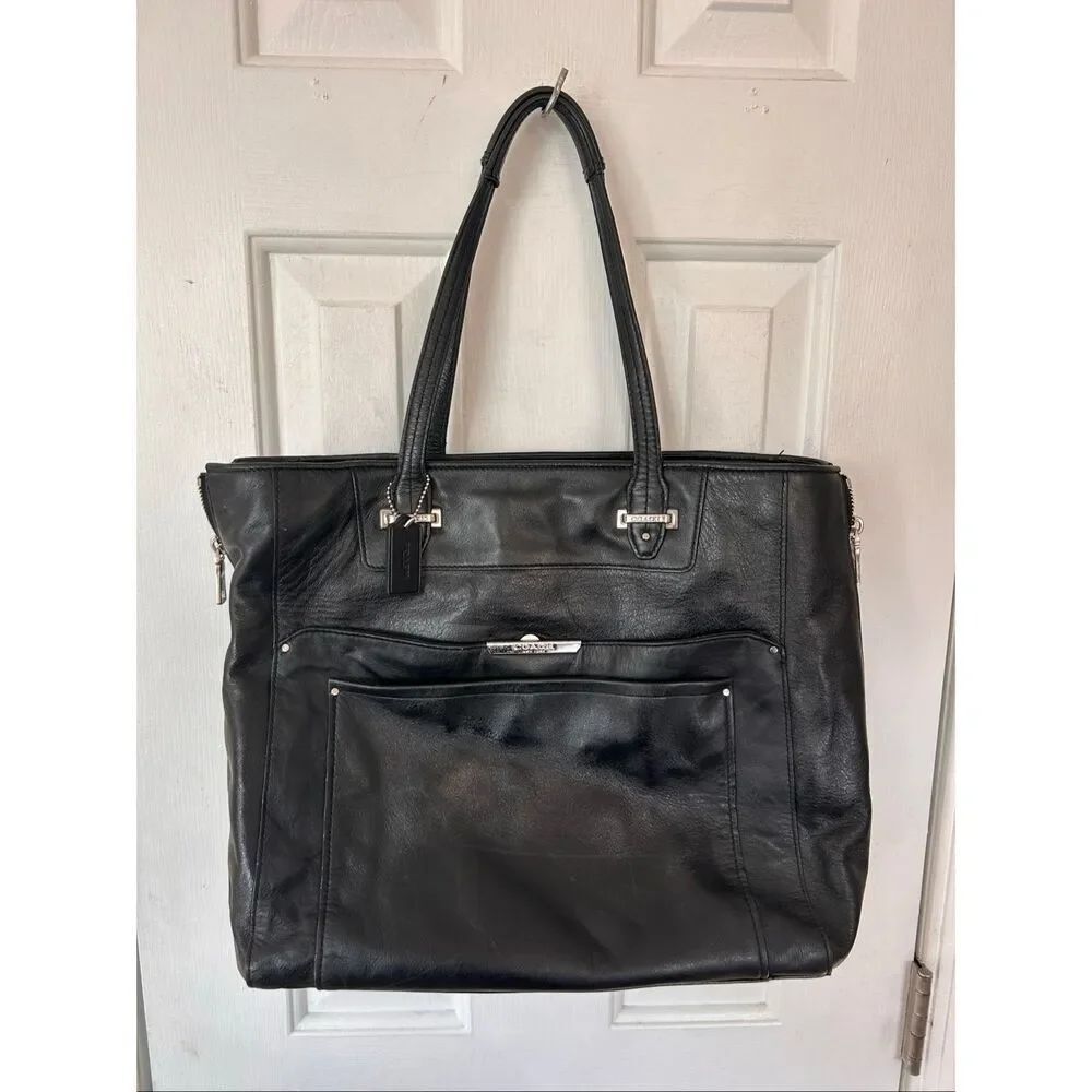 Coach Taylor 32824 Black Leather Large Tote Shoulder Bag Satchel $598
